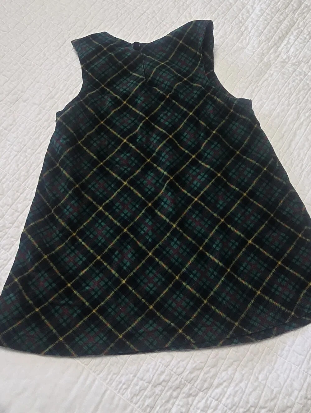 Gymboree Jumper Dress Green Plaid Size Small 90s Vintage Girls Dress